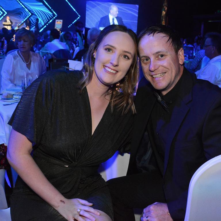 Zoe Elkerton and John Morris at Gold Coast Titans Awards night at The Star Gold Coast. Picture: Regina King.