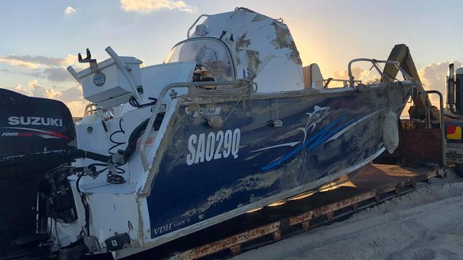 Rainbow Recovery, Repairs and Services have recovered a boat that capsized in waters near Rainbow Beach.