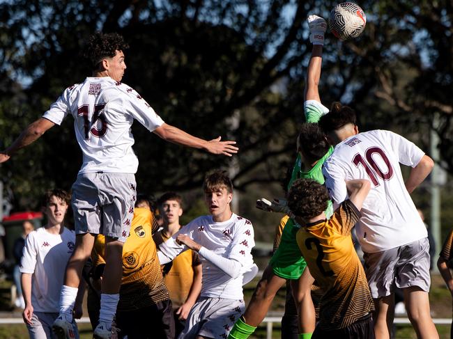 Jul 16: Match action in the 2024 National Youth Championships U15 Boys between Queensland White and Western Australia at JJ Kelly Park (Photos: Damian Briggs/Football Australia)