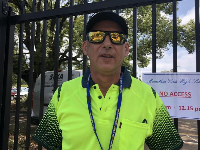 Frank Wilson is a security guard at Macarthur Girls’ High School.