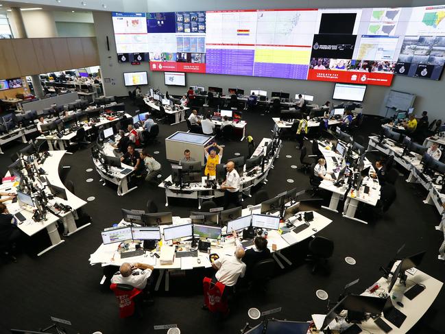 The RFS ‘war room’ at Olympic Park, Homebush in Sydney’s west. Picture: Sam Ruttyn