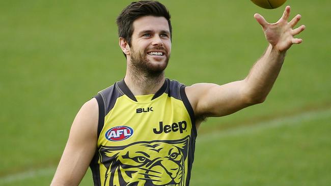 Richmond training at Punt Rd, Trent Cotchin at training. 12th May 2016. Picture: Colleen Petch.