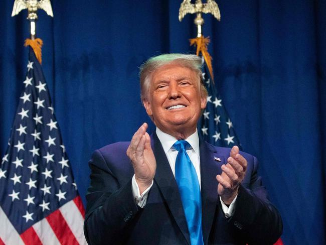 US President Donald Trump speaks during the first day of the Republican National Convention on August 24, 2020, in Charlotte, North Carolina. - President Donald Trump went into battle for a second term Monday with his nomination at a Republican convention where he will draw on all his showman's instincts to try and change the narrative in an election he is currently set to lose. (Photo by Logan Cyrus / AFP)