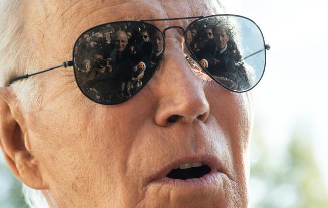 US President Joe Biden speaks to the media before departing from the South Lawn of the White House on his way to Illinois