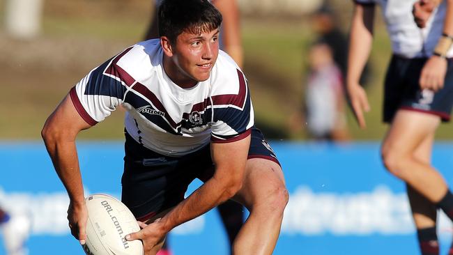 Riley Morris of Ipswich in action between Ipswich State High and Wavell State High at Ipswich in the 2020 rugby League Langer Cup, 25th of August 2020. (Image/Josh Woning)