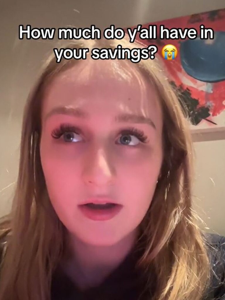 Aili took to TikTok to get a better understanding of how much money she should be saving. Picture: @biomed_rat/TikTok