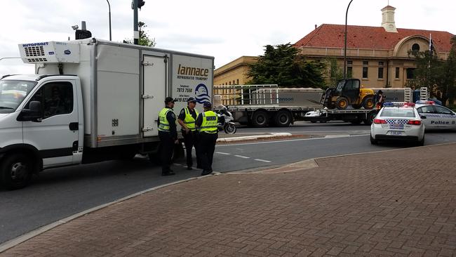 A pedestrian has died after being hit by a truck at Linden Park, in Adelaide’s east. Photo: Jo Lim/The Advertiser.