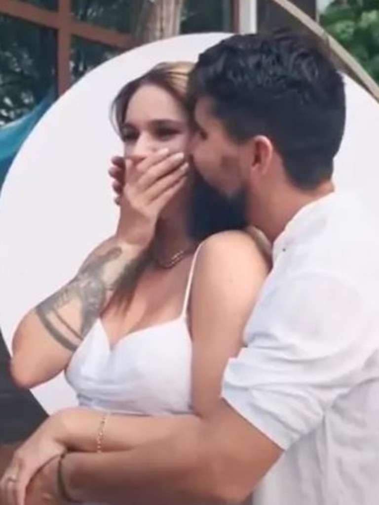 This couple opted for a not-so-traditional approach to hosting a gender reveal party. Picture: TikTok