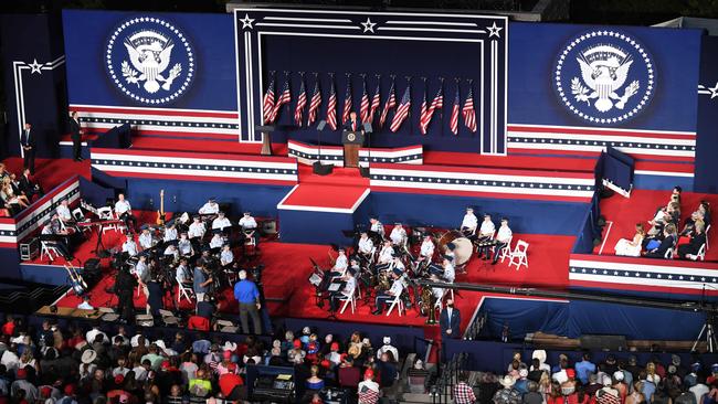 Donald Trump speaks during the Independence Day events at Mount Rushmore. Picture: AFP