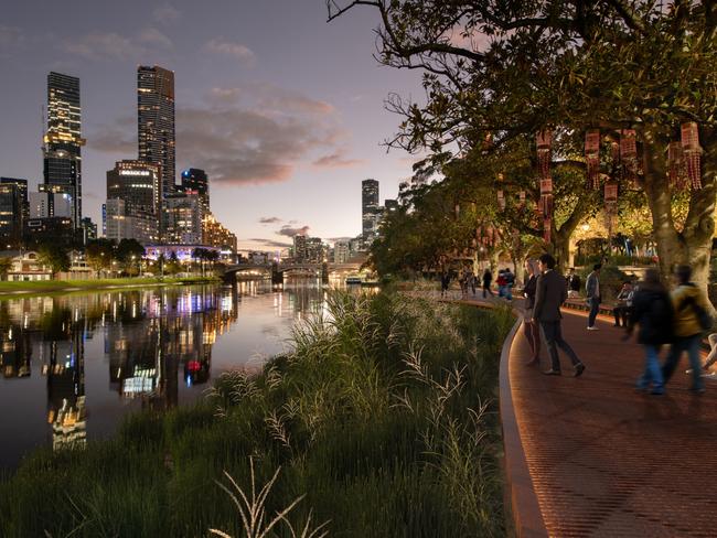 The Greenline will receive $22.5m next year for the first stage at Birrarung Marr. Picture: City of Melbourne