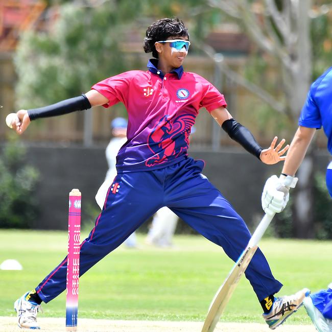 Brisbane State High School Aadi Patel GPS First XI cricket between Brisbane State High School and Nudgee College Saturday February 1, 2025. Picture, John Gass