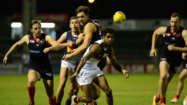 Action from Norwood’s last SANFL clash with the Crows.