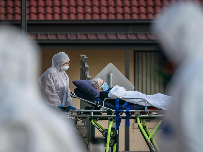 Residents are being removed from the aged care centre St Basils Greek Orthodox because of a cover outbreak. Picture: Jason Edwards