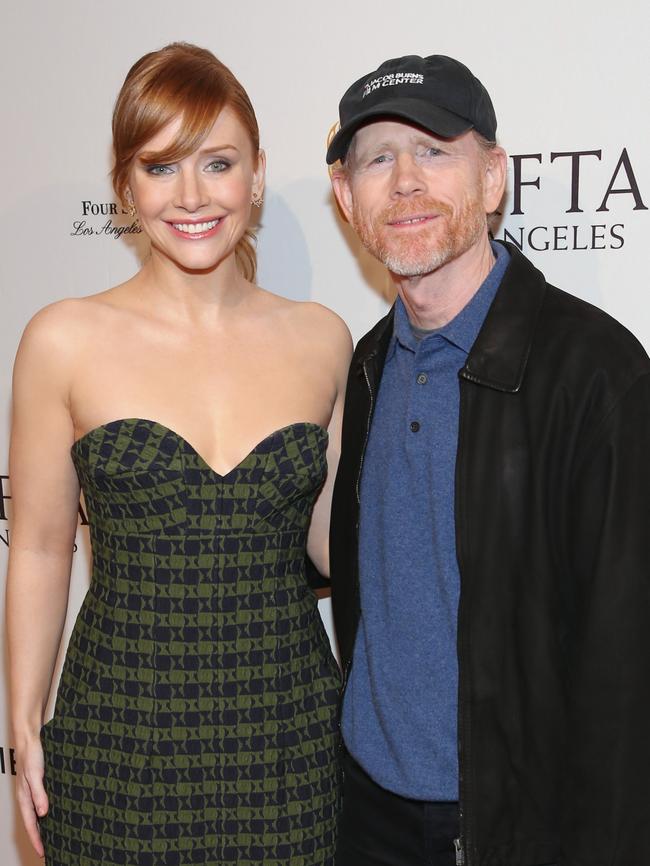 With her father, famed director Ron Howard, in Los Angeles last year. Picture: Phillip Faraone/Getty Images