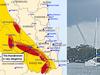 69mm in 60min, huge waterspout as storms smash southeast