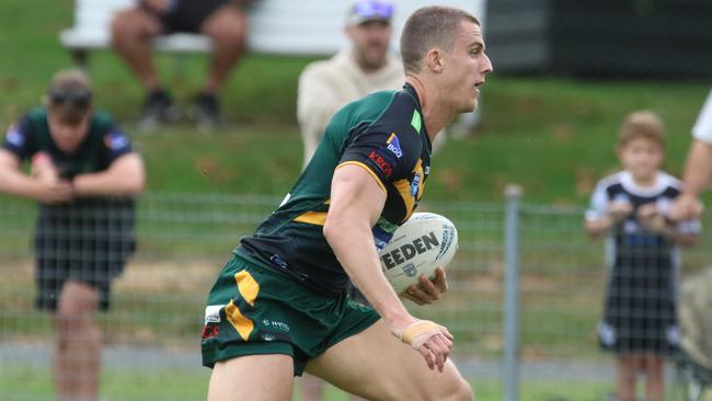 Mittagong winger Mitchell Barbuto scored a try in the win over Narellan. Picture: Warren Gannon Photography.