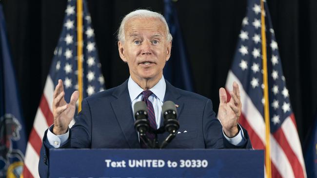 Joe Biden campaigns in Lancaster, Pennsylvania, last week. Picture: AFP