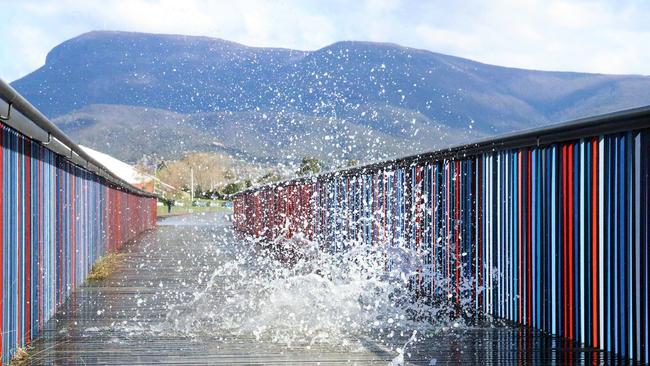The wind at Montrose Bay was whipping up bursts of spray on the GASP walkway along the River Derwent. Reader's picture: KELVIN BALL