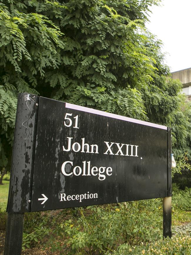 John XXIII College at the Australian National University in Canberra. Picture: Keegan Carroll