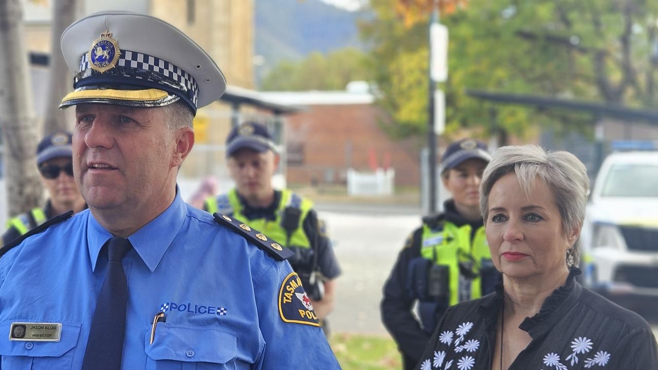 Glenorchy Inspector Jason Klug and Glenorchy Mayor Sue Hickey earlier this week.