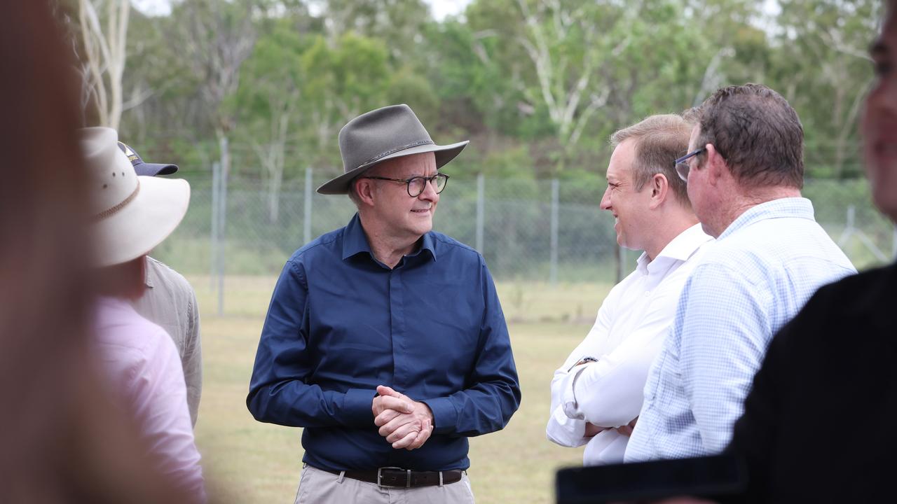 Prime Minister Anthony Albanese with acting Premier Steven Miles. Picture: Annette Dew