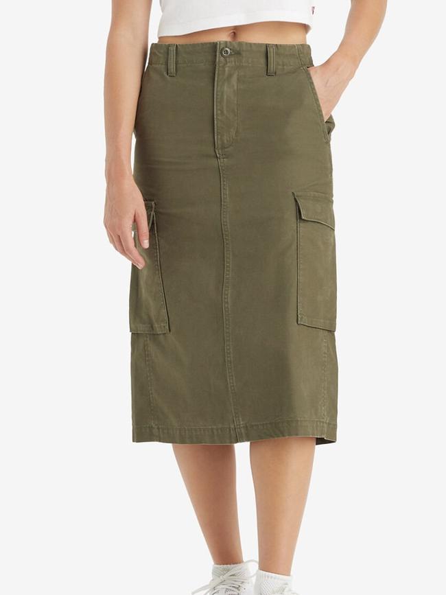 Levi’s Women’s Cargo Midi Skirt – $129.95. Picture: Supplied