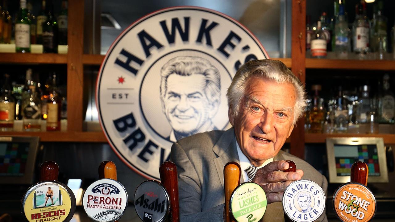 Bob Hawke at the launch of Hawke's Lager at The Clock Hotel in 2017. Picture: Getty Images