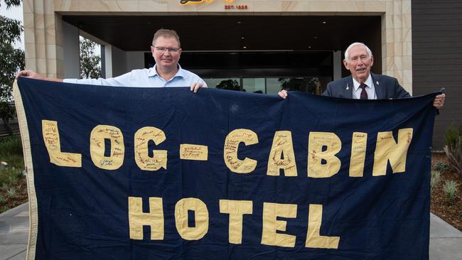 The historic hotel's flag was stolen by locals who signed up to serve their country during the second world war. The flag returned to Australia but went missing for some years before Sinclair found the flag.