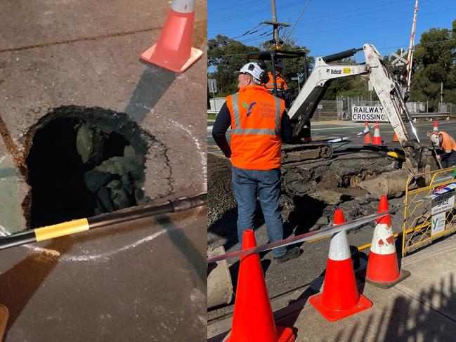 A mysterious sinkhole has emerged on Victoria St in Thornbury.