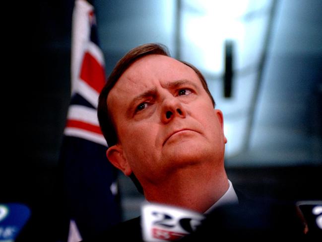 MAY 11, 2004 : Federal treasurer Peter Costello during 11/05/04 press conference in Canberra following release of budget. Pic John Feder.P/