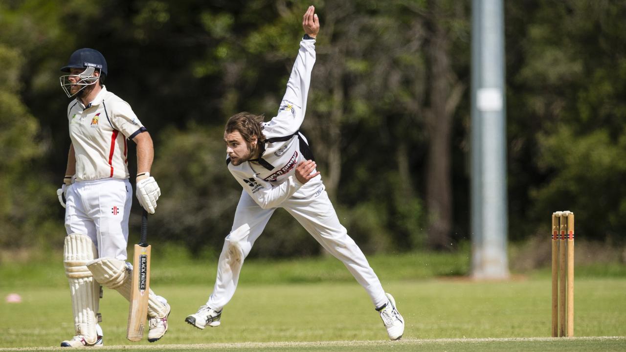 Kim Rose bowls for Souths Magpies against Met-Easts in round five A Grade One Day Toowoomba Cricket at Middle Ridge Park, Saturday, November 5, 2022. Picture: Kevin Farmer