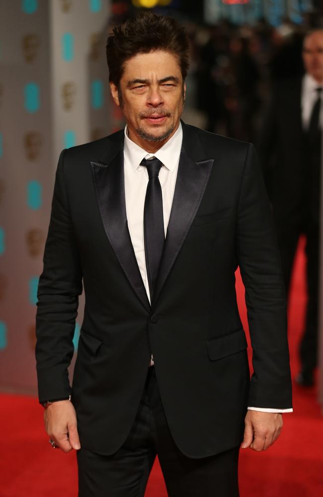 Benicio Del Toro attends the British Academy Film Awards at the Royal Opera House on February 14, 2016 in London. Picture: Getty