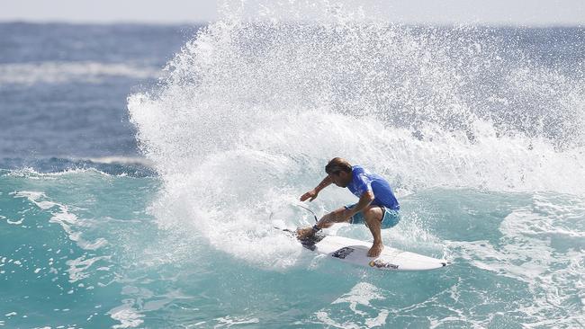 Conner Coffin of the USA (pictured) winning his Round 3 heat at the Quiksilver Pro Gold Coast on Monday March 14, 2016.