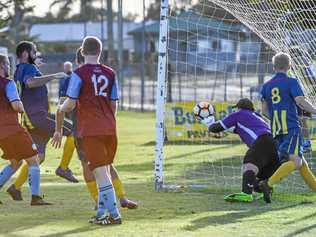 ON TIME: Brothers Aston Villa's Alec Rohdmann tries in vain to stop a goal against The Waves earlier this season. Picture: Brian Cassidy