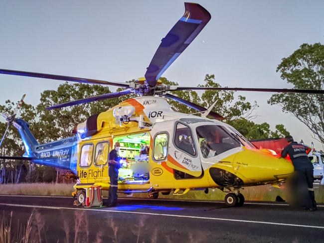 LifeFlight airlifts two patients from car and truck crash scene at Injune.