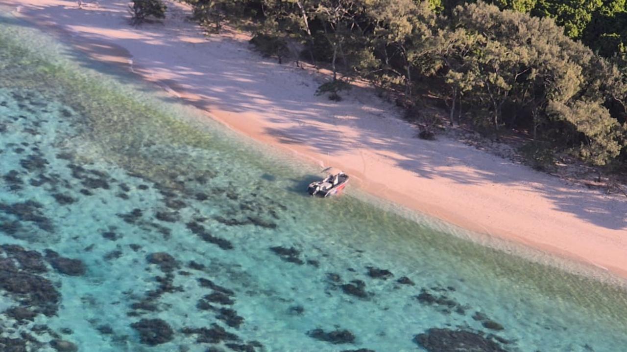 Four people rescued by chopper after boat sank, stranded on island