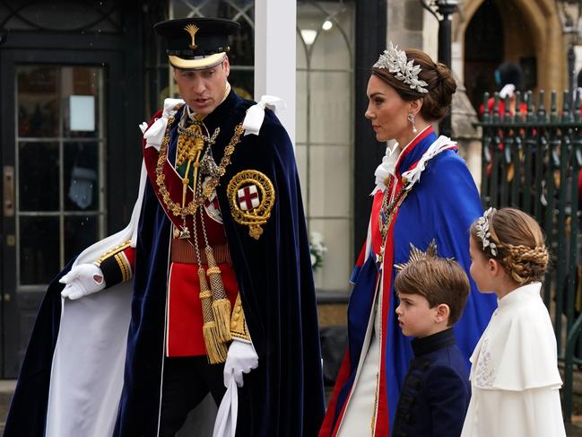 Prince William and family at King Charles’ coronation last year does not want his brother to attend his future ceremony. Picture: Getty Images