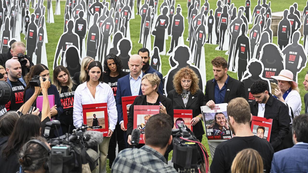 Families gathered on the lawn outside of Canberra’s Parliament House. Picture: NCA NewsWire / Martin Ollman