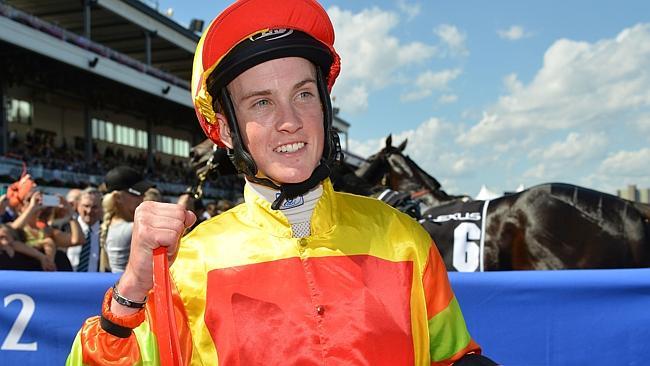 Chad Schofield after riding Lankan Rupee to victory in the Group 1 Newmarket Handicap. Pi