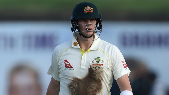 Australia’s Steve Smith walks off in a fury after being run out in Galle