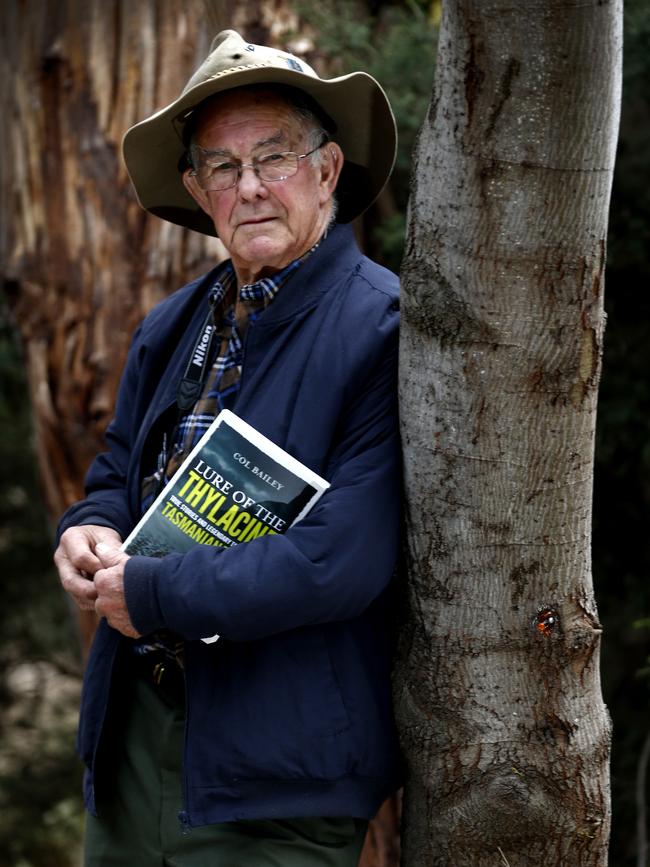 Thylacine author and hunter Col Bailey is convinced the thylacine is not extinct because he believes he has seen two. Picture: KIM EISZELE