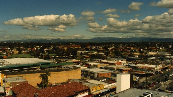 The view from the roof of the McDonnell and East building in the 1980s.