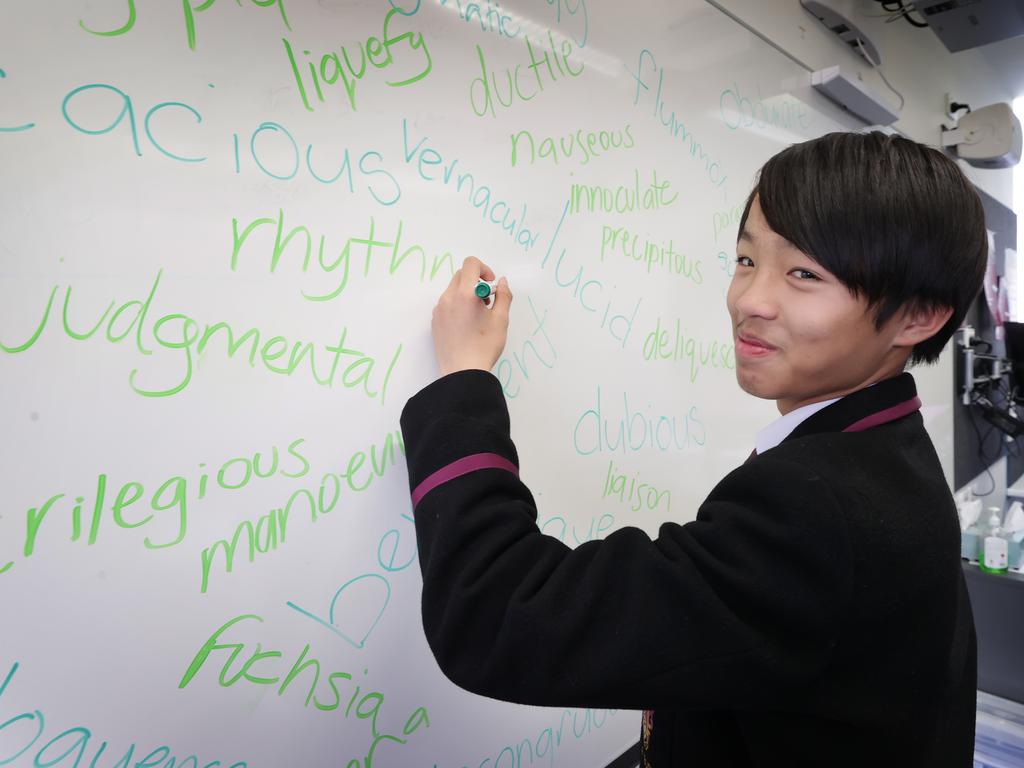 EMBARGOED. FRIDAY 15 SEPT.  KIDS NEWS NWK Kids News story for Friday 15 Sept.
Zac Cheng has claimed the 2023 PM's Spelling Bee championship title, the 2022 defending champ taking out the Years 7-8 Red level category for the second time.                     Picture: David Caird