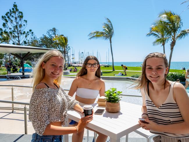 Jessica Lapraik, Sophie Lapraik and Olivia Lapraik Lagoon side in Yeppoon