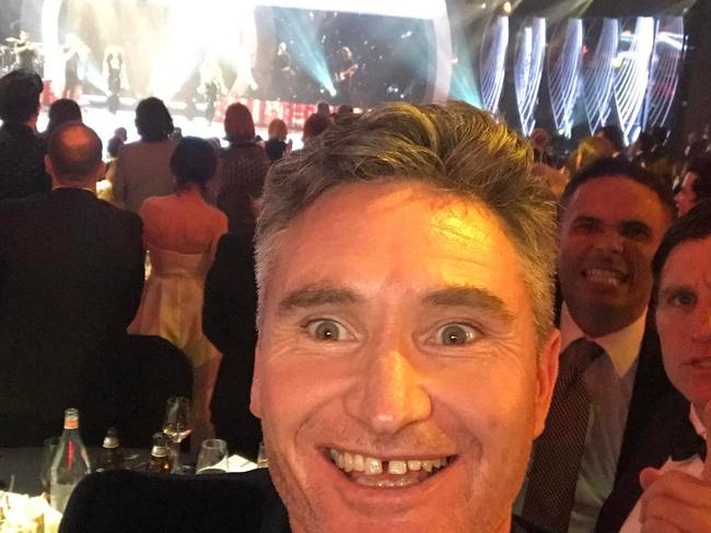 David Hughes mingling at the Logies after his monologue. Picture: Instagram