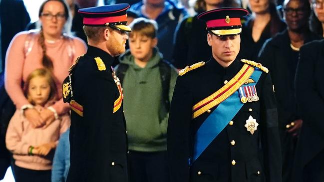 Prince William, Prince of Wales, Prince Harry, Duke of Sussex at Westminster Hall.