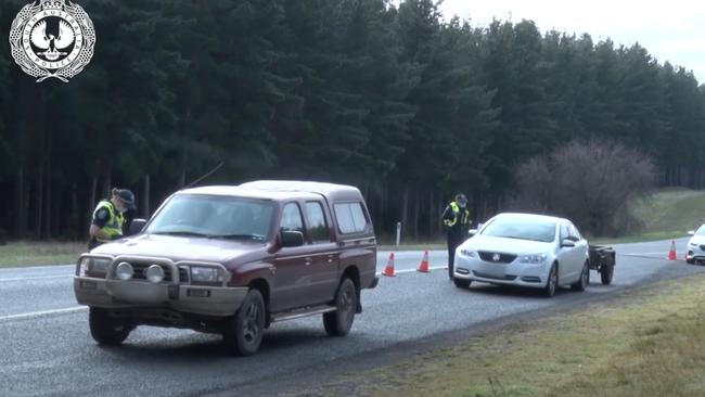 Police checks near the South Australian border.