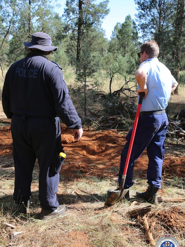 Human remains have been located following a search in a forest near Wagga Wagga yesterday. Picture: NSW Police,