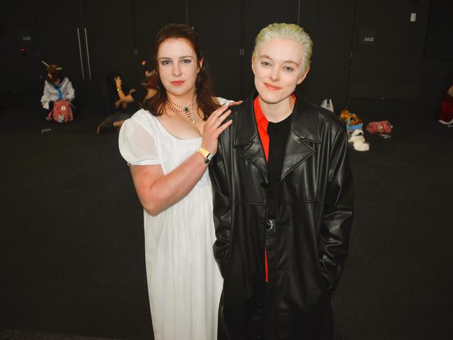 Sarah Sundstrom and Ella Donohue at the Melbourne Oz Comic Con Xmas edition, held at the Melbourne Convention &amp; Exhibition Centre on Saturday, December 7, 2024. Picture: Jack Colantuono