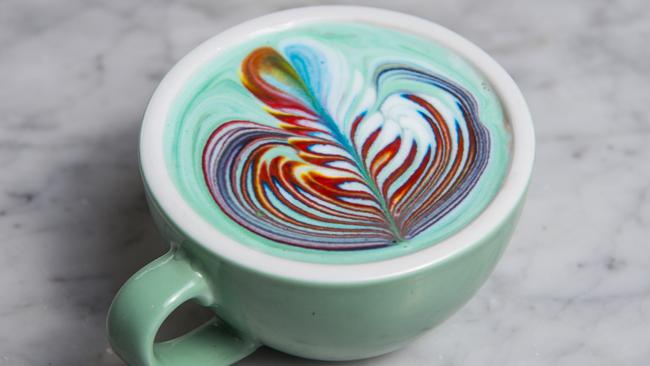 Rainbow lattes are becoming popular with the health conscious and fitness fanatics. Picture: Eugene Hyland